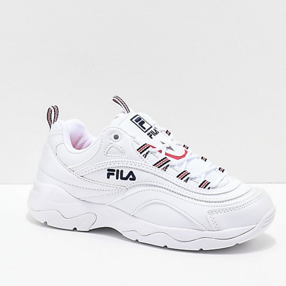 Fila Ray White Red Blue Shoes Womens Sz 